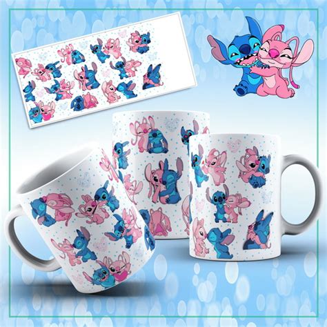 Caneca Stitch E Angel Casal Elo7 Produtos Especiais