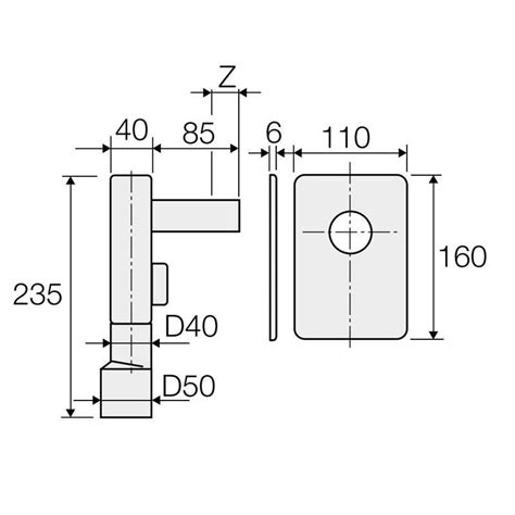 Sifón encastrable para lavadora Valsir D 40 50 mm VS0700035