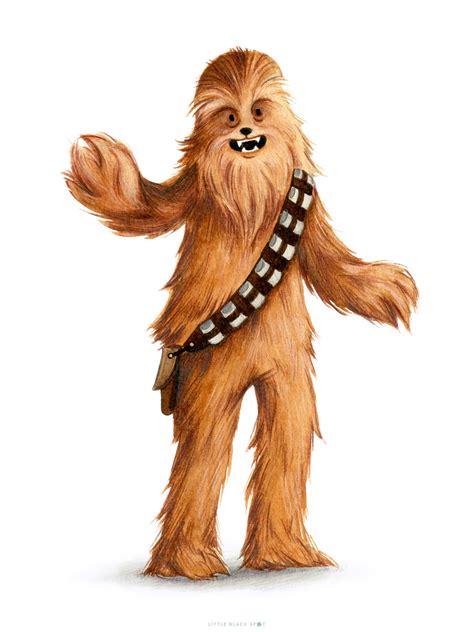 Star Wars Cartoon Cute Chewbacca Head Illustration Playful