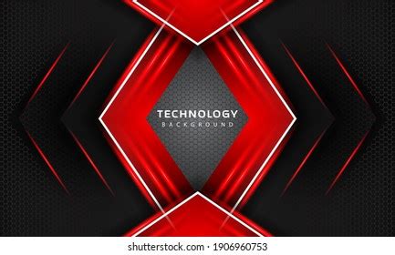 Futuristic Red Black Abstract Gaming Banner Stock Vector (Royalty Free) 1916887421