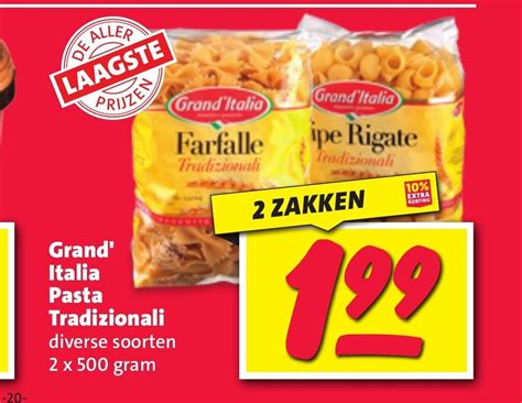 Grand Italia Pasta Tradizionali 2 X 500 Gram Aanbieding Bij Nettorama