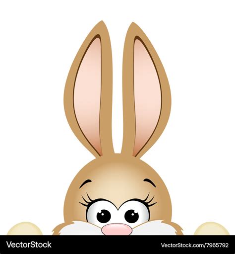 Easter Bunny Peeking Out From The Bottom Edge Vector Image