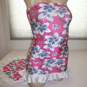 New Stripper Exotic Dancer Hot Pink Floral Long Ruffle Salsa Dress S M Etsy