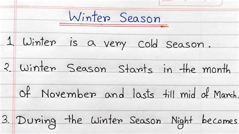 Essay On Winter Season In English Writing Winter Season Essay In