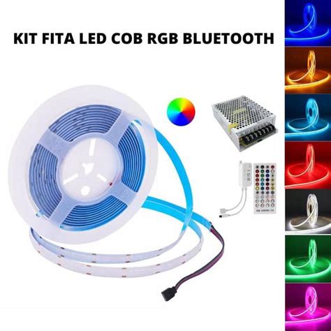 KIT Fita LED COB RGB 18W Metro 810 LED IP20 12V 5 Metros Bluetooth