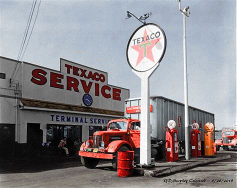 White Texaco Service Colorized George Murphey Flickr