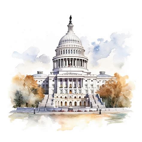 Premium AI Image Arafed View Of The Capitol Building With A Clock On