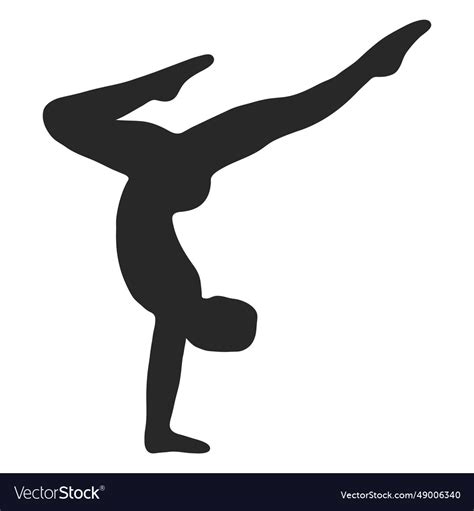 Sports Gymnastic Poses Handstand Silhouette Vector Image