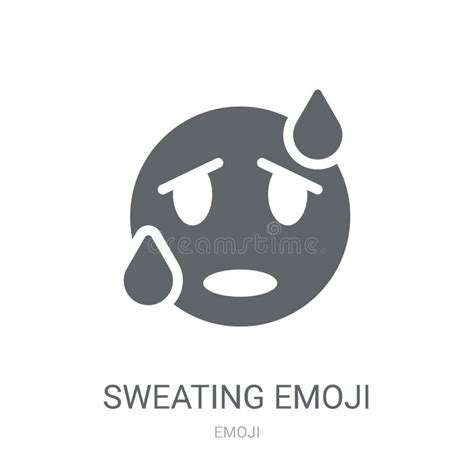 Sudar La Historieta Preocupante Del Icono Del Emoticon De Emoji