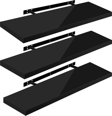 Woltu High Gloss Floating Shelves Set Of Wall Shelf Cd Dvd Storage