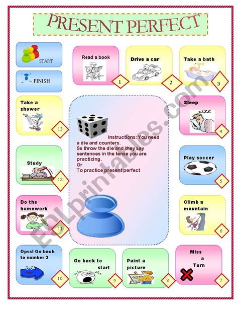 Present Perfect Game Esl Worksheet By Begogzp