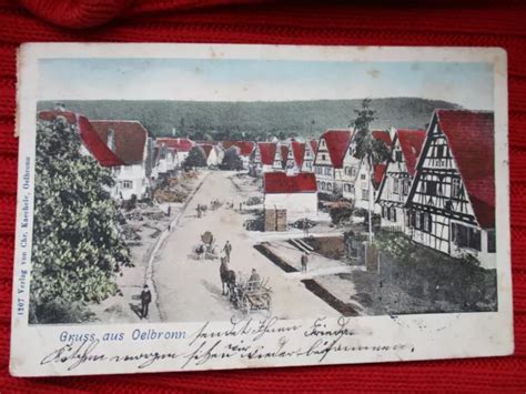 Vintage Ansichtskarten Alte Litho Ak Gruss Aus Oelbronn Baden