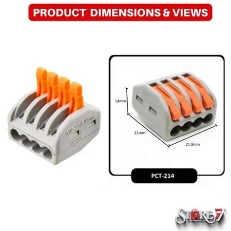 CW PCT 214 Compact Lever Wire Nut Connector 4 Port Cable Connection