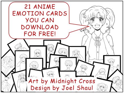 Anime Emotion Picture Cards Project For Counseling Therapy Teaching