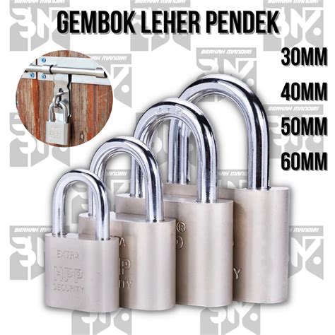 Jual Gembok Stainless Chrome Pagar Pintu Rumah Toko Leher Pendek