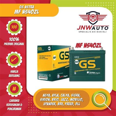 Jual Aki Mobil Battery Gs Astra Type Gs Mf Ns Zl V Ah Di Seller