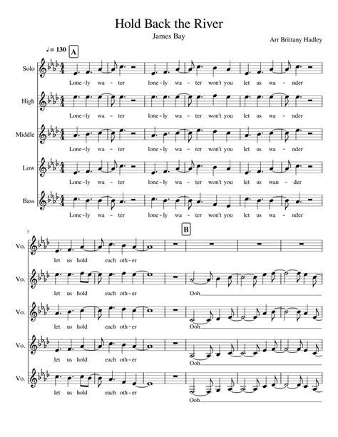 Hold Back The River Sheet Music For Vocals Choral