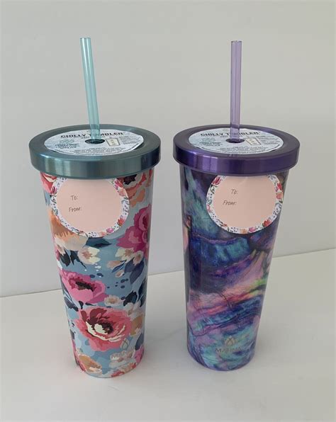 Manna Chilly Tumbler Set Flowers Tie Dye Oz Insulated Stainless