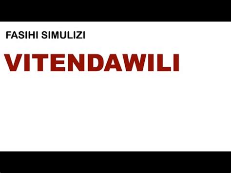 Vitendawili Maana Ya Vitendawili Sifa Za Vitendawili YouTube