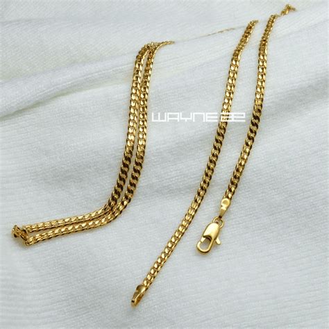 Elegant 18k 18ct Yellow Gold Filled Gf 17 7 Inch45cm Length Ladies Chain Necklace N316 From