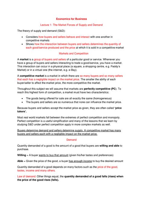 6738 Sample Supply V Demand Functions Economics For Business