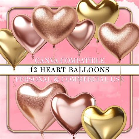 Gold Heart Balloons Etsy