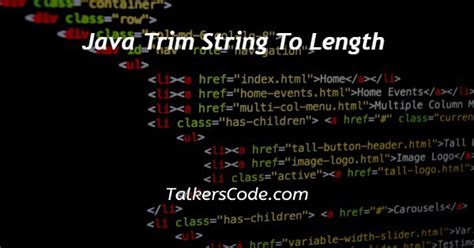 Java Trim String To Length