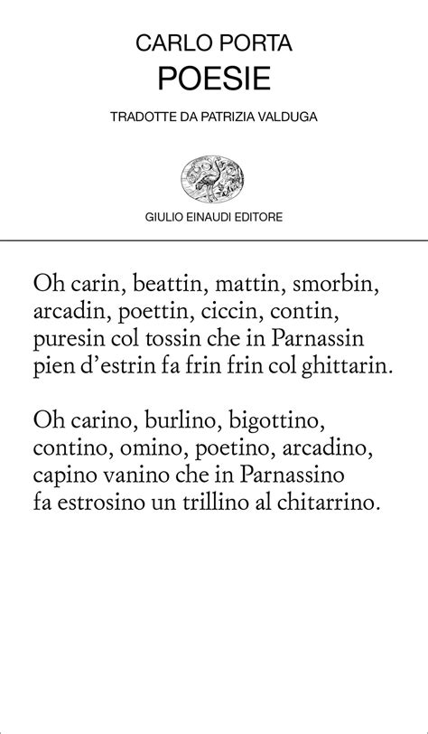 Poesie Carlo Porta Giulio Einaudi Editore Collezione Di Poesia