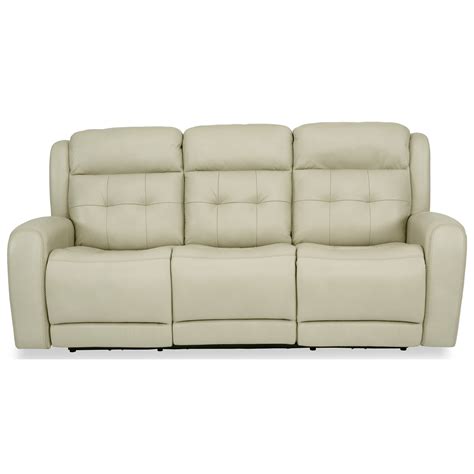 Flexsteel Latitudes - Grant Transitional Power Reclining Sofa with Power Headrest and Drop-Down ...