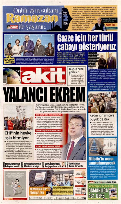 Yeni Akit Gazetesi Yeni Akit Manşet Oku Haberler 09 Mart 2024