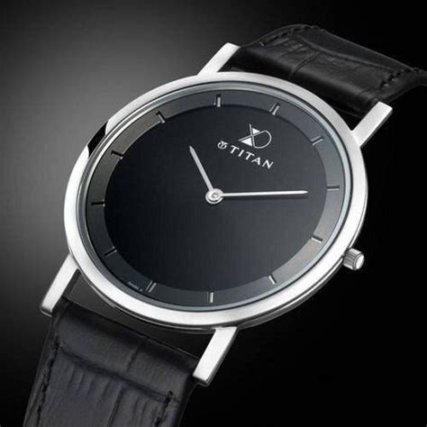 Wristwatch Leather Material Round Titan Xerxes Desai Analog Type Black