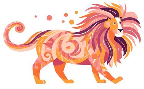 Premium AI Image | A lion with a purple mane and a pink mane.