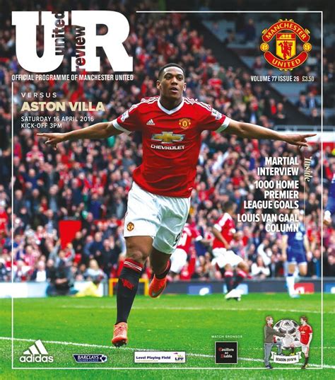 Man Utd 1 Aston Villa 0 In April 2016 At Old Trafford The Programme