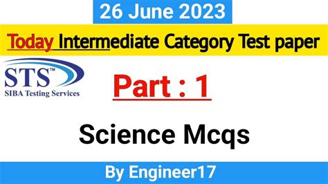 Today S STS SOLVED TEST BPS 5 TO 15 IBA 26 June 2023 Everyday Science