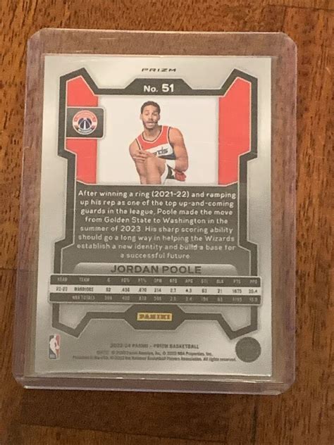 Jordan Poole Pink Cracked Ice Prizm Panini Prizm Wizards