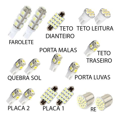 Kit L Mpadas Led Ford Focus Fiesta Xenon Pingo Teto Placa R R