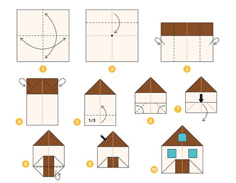 House Origami Scheme Tutorial Moving Model Origami For Kids Step By