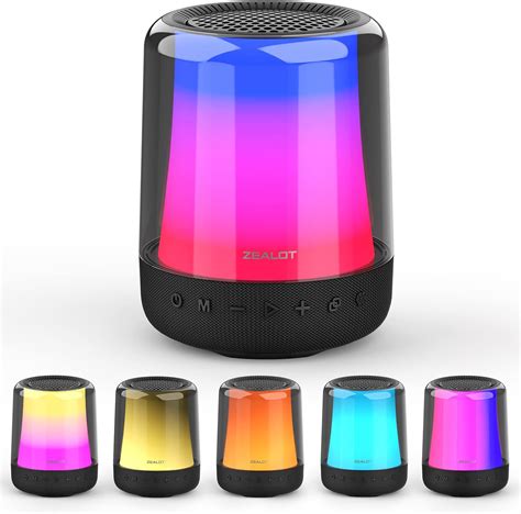 Zealot Bluetooth Speaker Portable Bluetooth Speaker With 11 Colors Lights 24w Loud