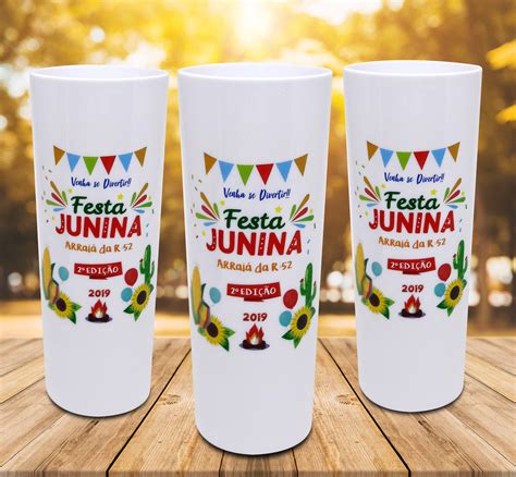 Copos Long Drink Branco Personalizado Festa Junina Elo Produtos