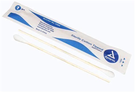 Medical Dental Cotton Tipped Wood Applicators 6 Inch Sterile Per Swab