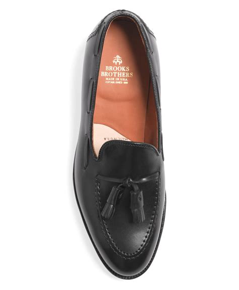 Brooks Brothers Leather Tassel Loafers in Black for Men - Lyst