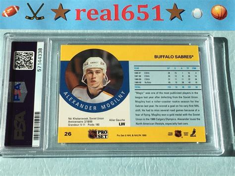 Pro Set Alexander Mogilny Rookie Perfect Psa Gem Mint