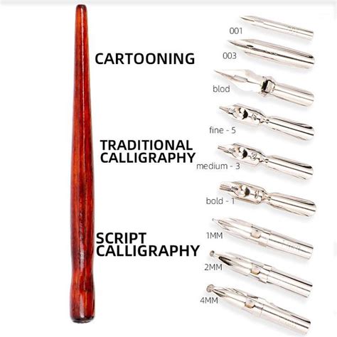 Calligraphy Nibs Dip Pen Set For Cartoon Animation Lettering Skeching Art Drawing Mapping