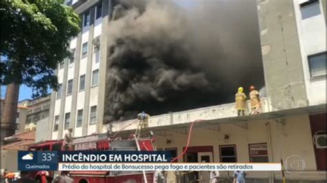 Vídeo Incêndio atinge prédio do Hospital Federal de Bonsucesso RJ1 G1