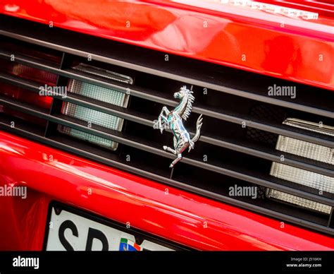 Red Ferrari 348 tb details Stock Photo - Alamy