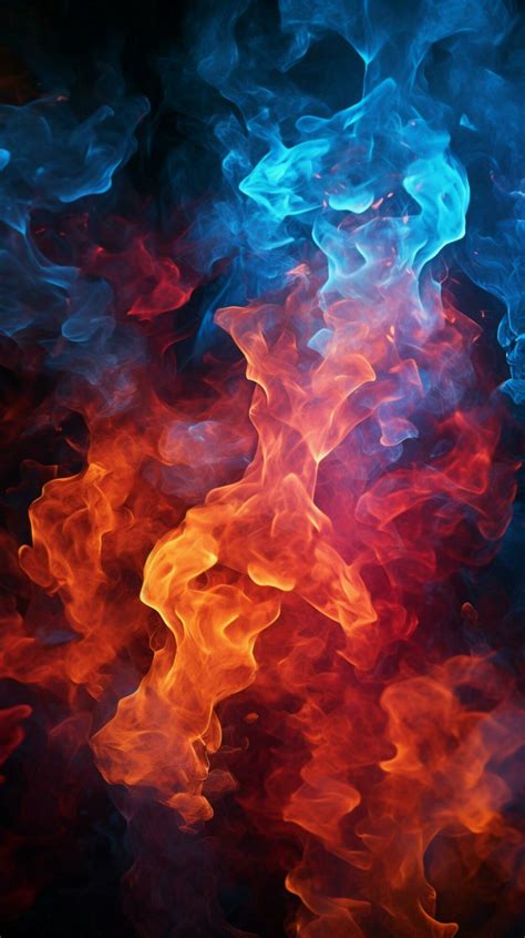 Blue And Red Flames Wallpaper