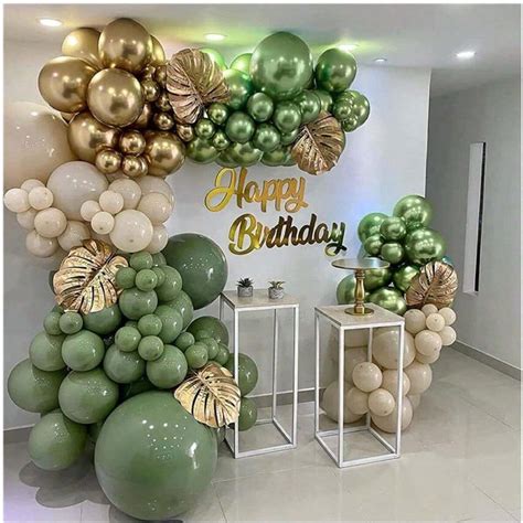 Pi Ces Kit De Guirlande D Arche De Ballons Vert Sauge