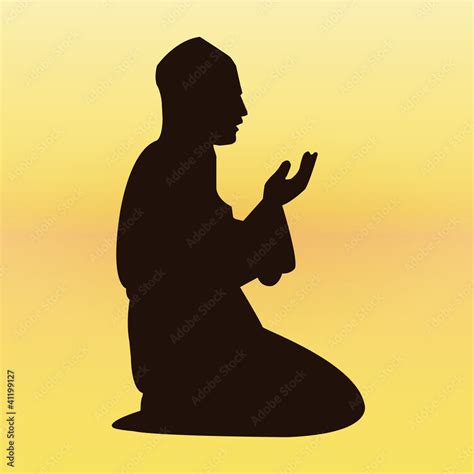 Praying man silhouette Stock Vector | Adobe Stock