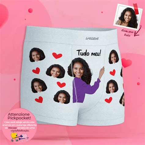 Cueca Personalizada Foto Segurando E Rostinhos Wecase Shopee Brasil