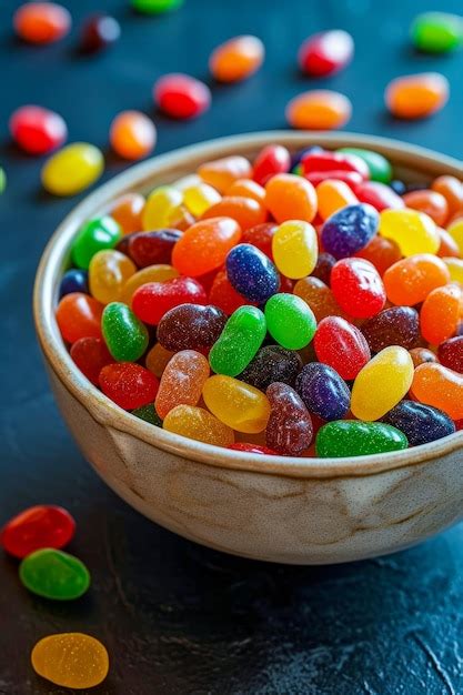 Premium Photo Bowl Full Of Jelly Beans Of Many Colors